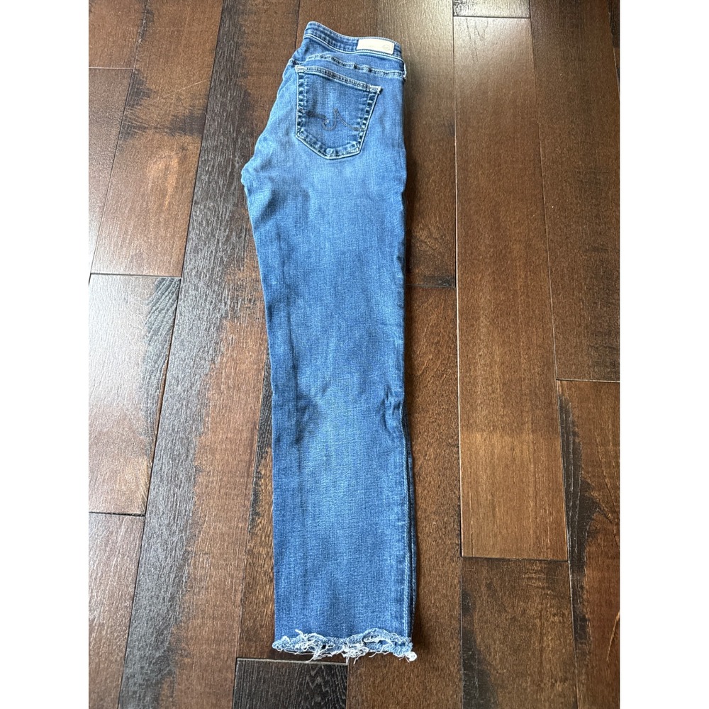 AG Adriano Goldschmied The Stilt Cigarette Leg Jeans 28R Blue Raw Hem